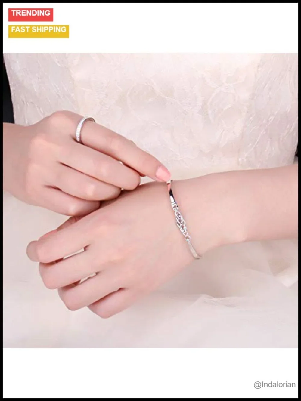 925 Sterling Silver Celtic Love Knot Bangle Bracelet for Women